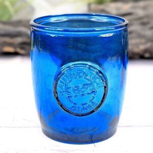 Authentic 100% Recycled San Miguel Blue 4" Drink Glass Tumbler EUC